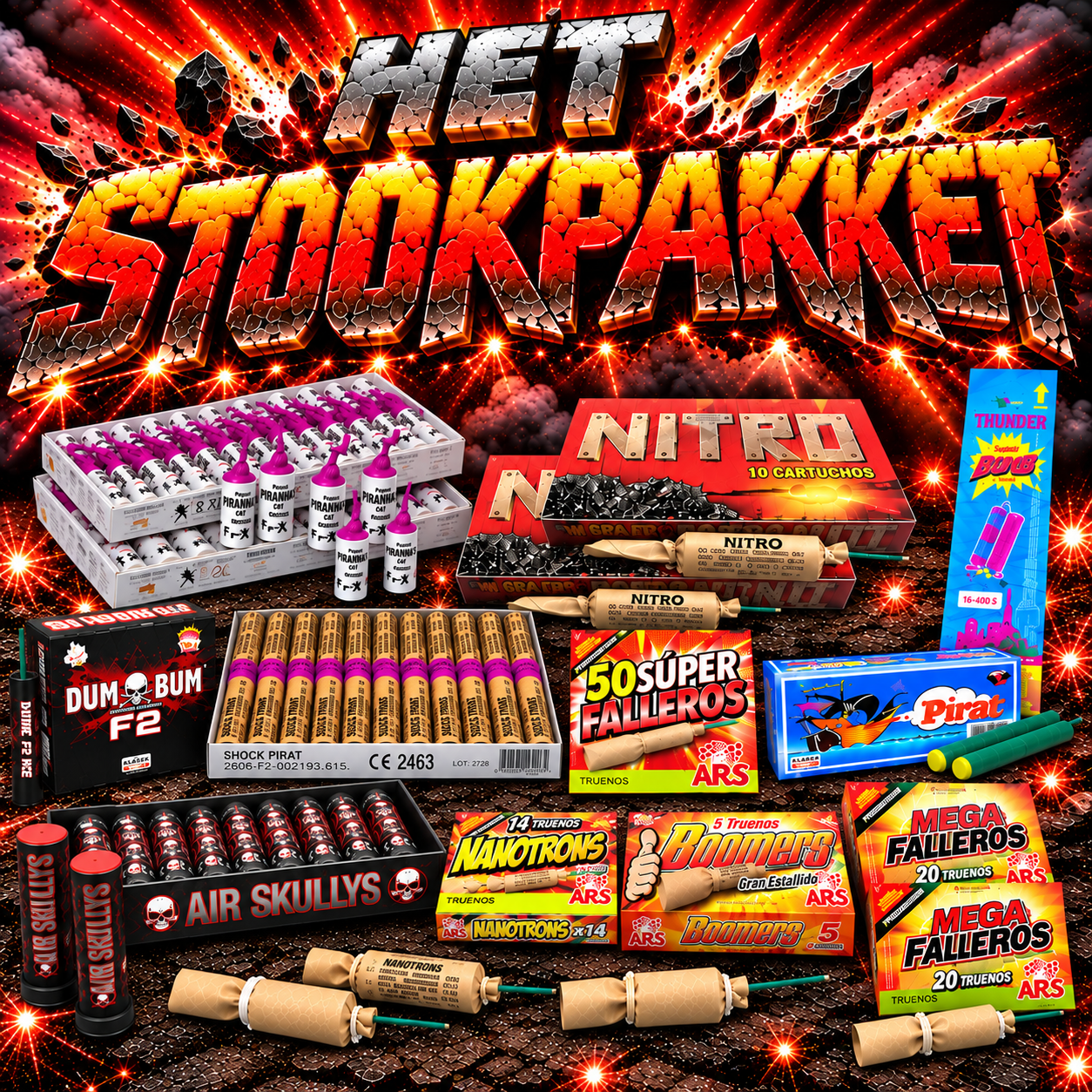 Vurig Stookpakket met Knallend Vuurwerk