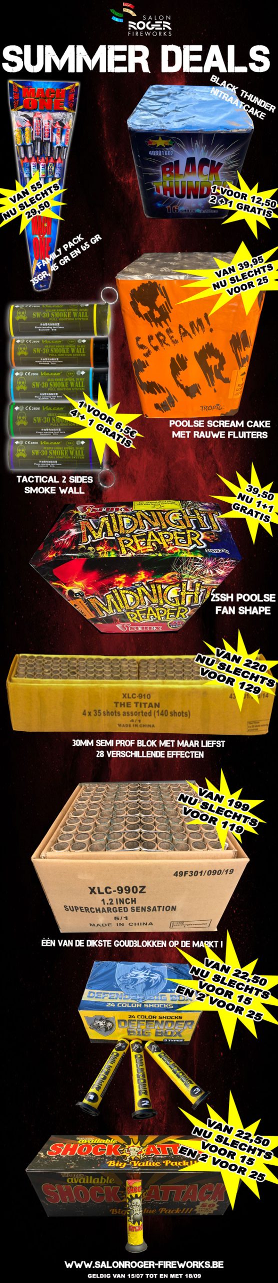 Promo flyer Vuurwerk Salon Roger Maaseik